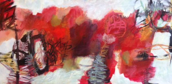 Red Abstract by Sarah Van Beckum | ArtworkNetwork.com